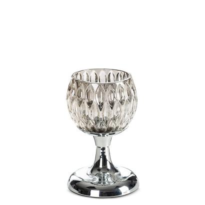 Świecznik dekoracyjny ZARIA 11x17 Eurofirany srebrny kielich na smukłej nóżce