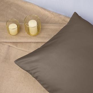 Poszewka satyna bawełniana 50x80 Darymex jednobarwna sepia