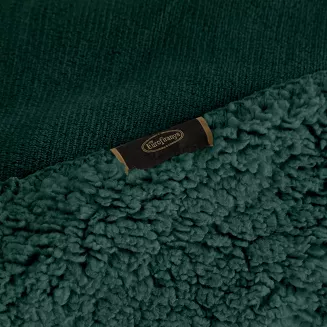 Koc narzuta TEDY 170x210 Eurofirany ciemnozielony miękka bukla + ciepły polar