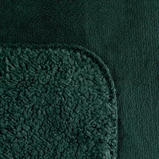 Koc narzuta TEDY 170x210 Eurofirany ciemnozielony miękka bukla + ciepły polar