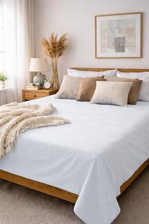 Prześcieradło bawełniane bez gumki 200x220 noris białe