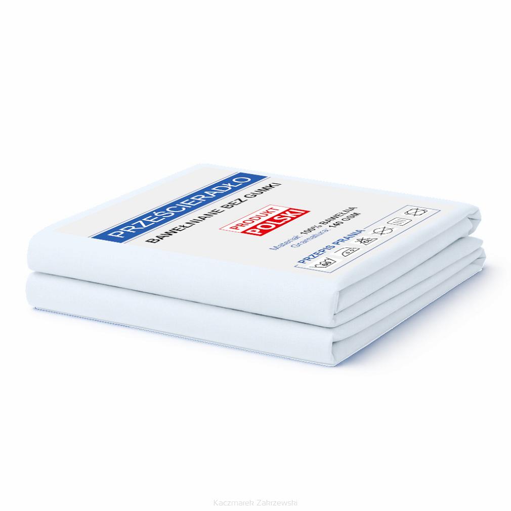 Prześcieradło bawełniane bez gumki 200x220 noris białe