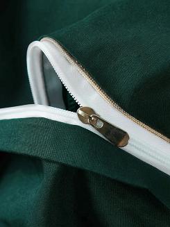 Butelkowa Pościel Queen Premium Satyna Bawełniana 220x200 ze Złotą Lamówką Biza