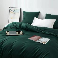 Butelkowa Pościel Queen Premium Satyna Bawełniana 220x200 ze Złotą Lamówką Biza