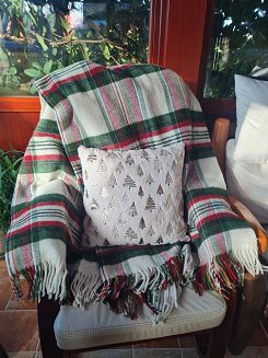 Koc wełniany z frędzlami 160x200 kratka szkocka