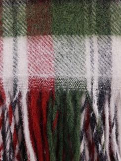 Koc wełniany z frędzlami 160x200 kratka szkocka