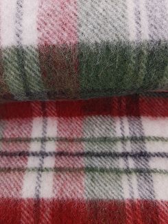 Koc wełniany z frędzlami 160x200 kratka szkocka