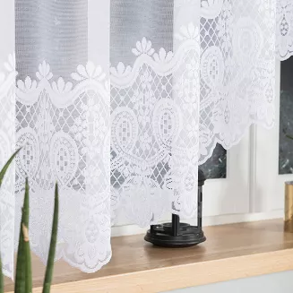 Firanka żakardowa gotowa na żabki DARIA 400x160 biała