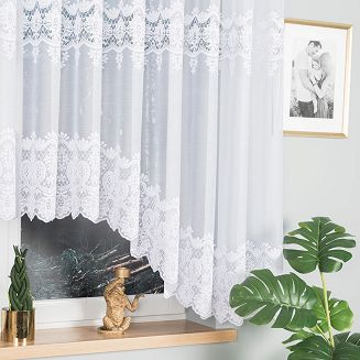 Firanka żakardowa gotowa na żabki DARIA 400x160 biała
