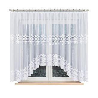 Firanka żakardowa gotowa na żabki DARIA 400x160 biała