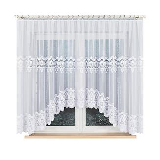 Firanka żakardowa gotowa na żabki DARIA 400x160 biała