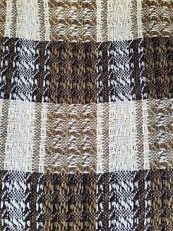 Komplet dekoracyjny narzuta 170x205 + 2x 60x170 brązowa beżowa kremowa krata warkocze