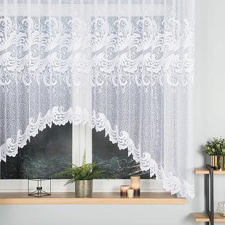 Firanka żakardowa gotowa na żabki IWONA 300x160 biała