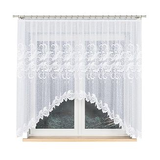 Firanka żakardowa gotowa na żabki IWONA 300x160 biała