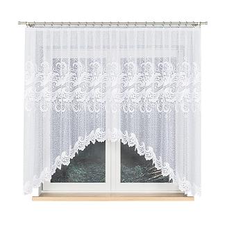 Firanka żakardowa gotowa na żabki IWONA 300x160 biała