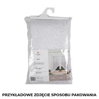 Firanka żakardowa gotowa na żabki IWONA 300x160 biała