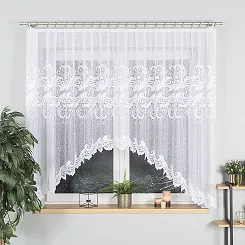 Firanka żakardowa gotowa na żabki IWONA 300x160 biała