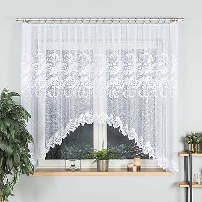Firanka żakardowa gotowa na żabki IWONA 300x160 biała