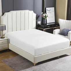 Prześcieradło satyna bawełniana z gumką 180x200 SIN białe