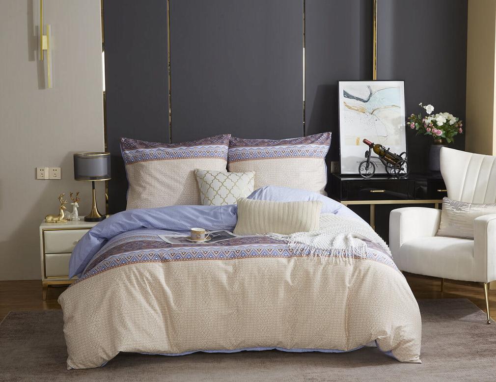 Wielokolorowa Pościel Orientalna Geometryczna Satyna Bawełniana 220x200 XDF 050