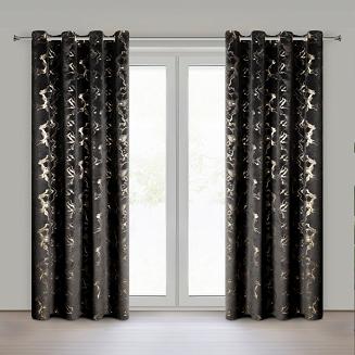 Zasłona gotowa na przelotkach RAJA 140x250 Eurofirany czarny