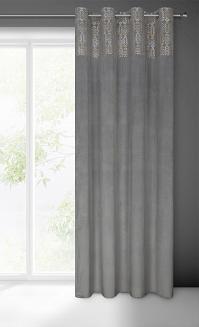 Zasłona gotowa na przelotkach LIZA 140x250 Eurofirany stalowy/złoty