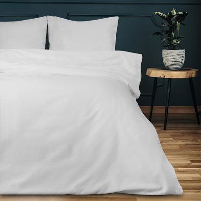 Pościel satyna bawełniana 180x200 jednobarwna biała
