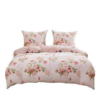 Pościel satynowa 160x200 różowa różana bukiety peonie