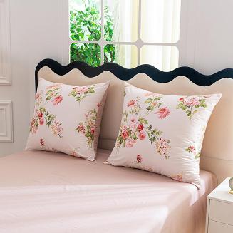 Pościel satynowa 160x200 różowa różane bukiety