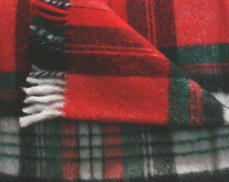 Koc wełniany z frędzlami 100% WEŁNA szkocka krata