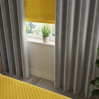 Zasłona gotowa na przelotkach VELVI 140x240 szara