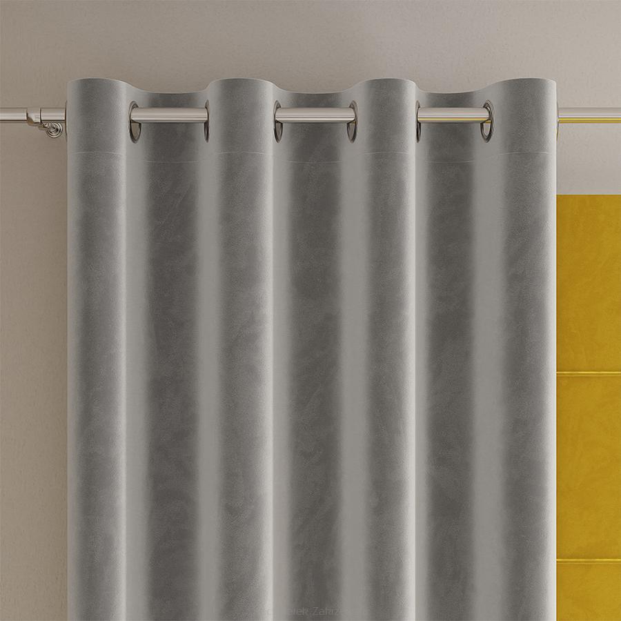 Zasłona gotowa na przelotkach VELVI 140x240 szara