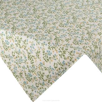 Obrus dekoracyjny wodoodporny TARA 110x140 Eurofirany kremowy zielony niezapominajki