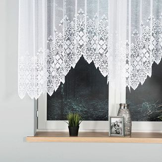 Firanka żakardowa gotowa na żabki NADIA 300x130 biała