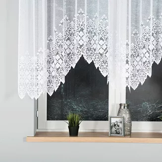 Firanka żakardowa gotowa na żabki NADIA 300x130 biała