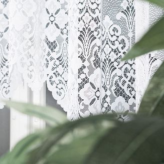 Firanka żakardowa gotowa na żabki NADIA 300x130 biała