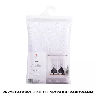 Firanka żakardowa gotowa na żabki NADIA 300x130 biała
