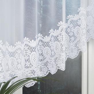 Firanka żakardowa gotowa na żabki DARIA 300x120 biała