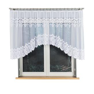 Firanka żakardowa gotowa na żabki DARIA 300x120 biała