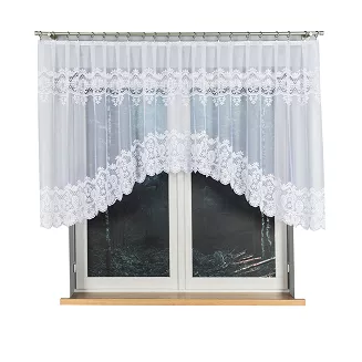 Firanka żakardowa gotowa na żabki DARIA 300x120 biała
