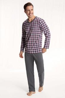 Piżama męska LUNA kod 795 w serek grafitowy