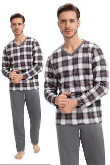 Piżama męska LUNA kod 795 w serek grafitowy