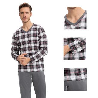 Piżama męska LUNA kod 795 w serek grafitowy