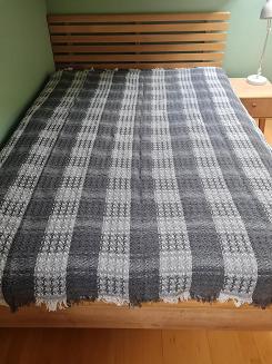 Narzuta dekoracyjna tkana 170x205 grafitowy melanż