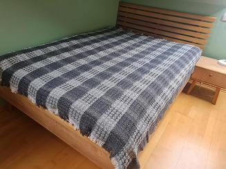 Narzuta dekoracyjna tkana 170x205 grafitowy melanż