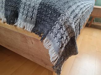 Narzuta dekoracyjna tkana 170x205 grafitowy melanż