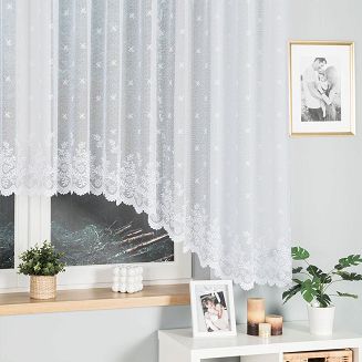 Firanka żakardowa gotowa na żabki KAROLINA 400x150 biała