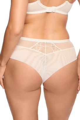 Brazyliany damskie z koronką i tiulem Laila 1280 ecru