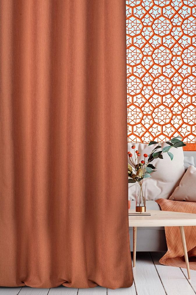 Zasłona gotowa na taśmie MOROCCO 140x270 Eurofirany ceglany