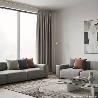 Zasłona gotowa na taśmie BLACKOUT VELVET 140x230 szarobeżowa
